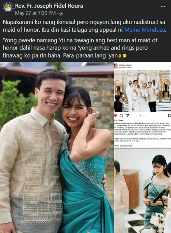 Priest Nadistract With Maid Of Honor Maine Mendoza VIRAL