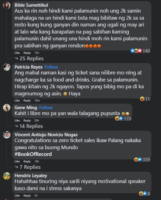 Rendon Labador Shares Realizations On Zero Ticket Sales Over Grand