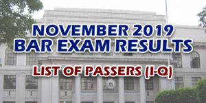 Bar Exam Results November 2019