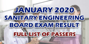 Sanitary Engineering Board Exam Result January 2020