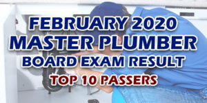 Master Plumber Board Exam Result February 2020