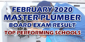 Master Plumber Board Exam Result February 2020