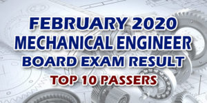 Mechanical Engineer Board Exam Result February 2020