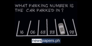 Answer to the tricky question "What parking number is the car parked in?"