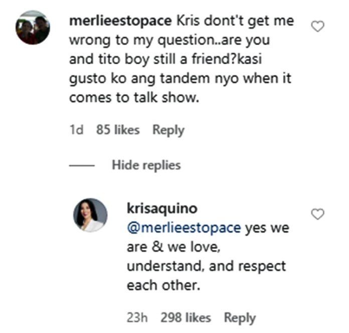 Kris Aquino Shares Current Friendship Status w/ Boy Abunda