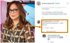 Karen Davila Fires Back at Basher Who Commented on her Post: "i dont like her"