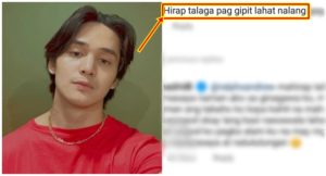 Ruru Madrid Reacts to Basher Who Told Him: 'Hirap talaga pag gipit lahat nalang gagawin'