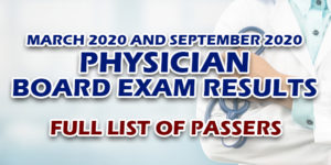 Physician Board Exam Results full list
