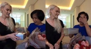 Supercar Blondie Surprises Pinay Employee With Huge Amount of Money for her Son's Education