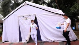 COVID-19 Tents in Marikina Hospital Now Being Used for Leptospirosis Patients