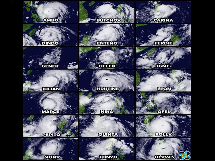 PAGASA Shares Snippets of 21 Tropical Cyclones That Hit Philippines