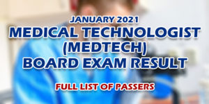 MedTech Board Exam Result January 2021 Full List