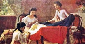 philippine flag 3 women sewing