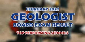 Geologist Board Exam Result February 2021 TOP PERFORMING SCHOOLS