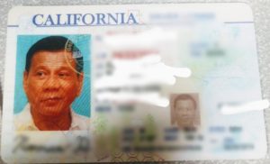 fake ID with Duterte