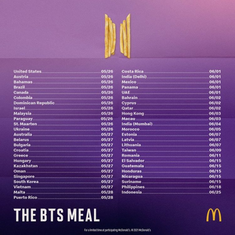 McDonald's Philippines Announces Arrival Of "BTS Meal"