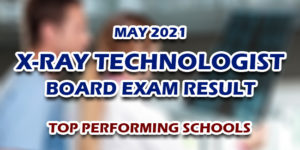 X-Ray Technologist Board Exam Result May 2021 TOP PERFORMING SCHOOLS