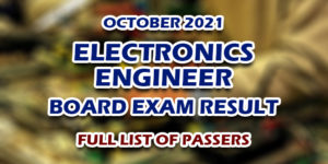 Electronics Engineer Board Exam Result October 2021 FULL LIST