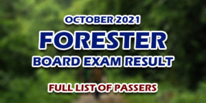 Forester Board Exam Result October 2021 FULL LIST