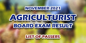 Agriculturist Board Exam Result November 2021 LIST OF PASSERS