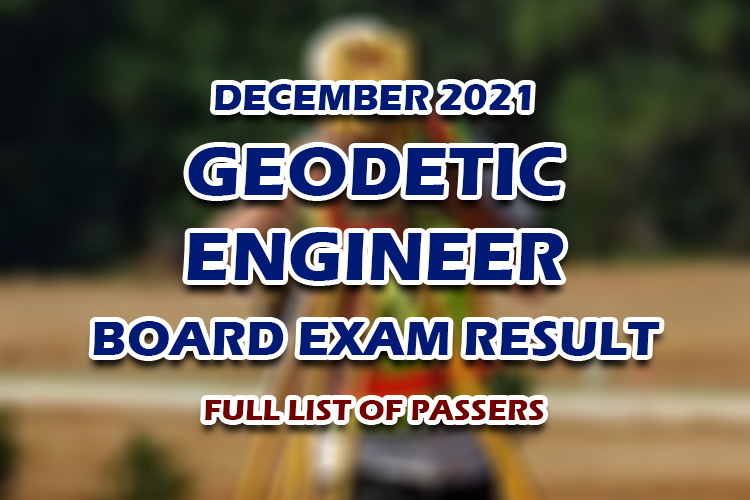 Geodetic Engineer Board Exam Result December 2021 Full List 3039