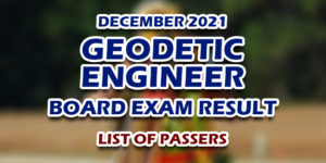 Geodetic Engineer Board Exam Result December 2021 LIST OF PASSERS