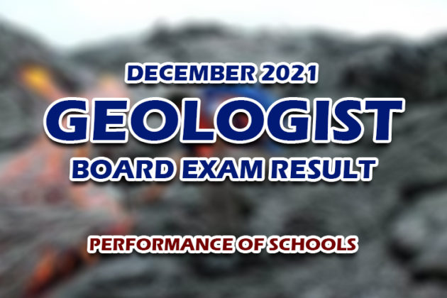 Geologist Board Exam Result December 2021 PERFORMANCE OF SCHOOLS