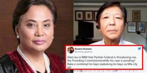 Comelec Commissioner Rowena Guanzon, Bongbong Marcos