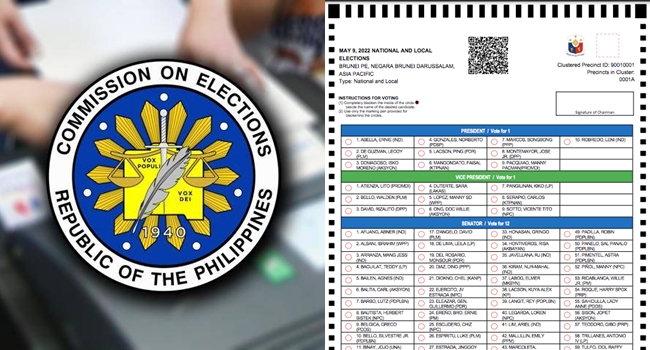 Comelec Releases Final Ballot Face for 2022 Elections