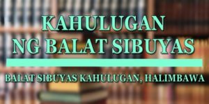 BALAT SIBUYAS KAHULUGAN 1