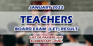 LET Results January 2022 ELEMENTARY (G-I) PASSERS