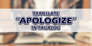 Apologize In Tagalog