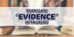 Evidence In Tagalog