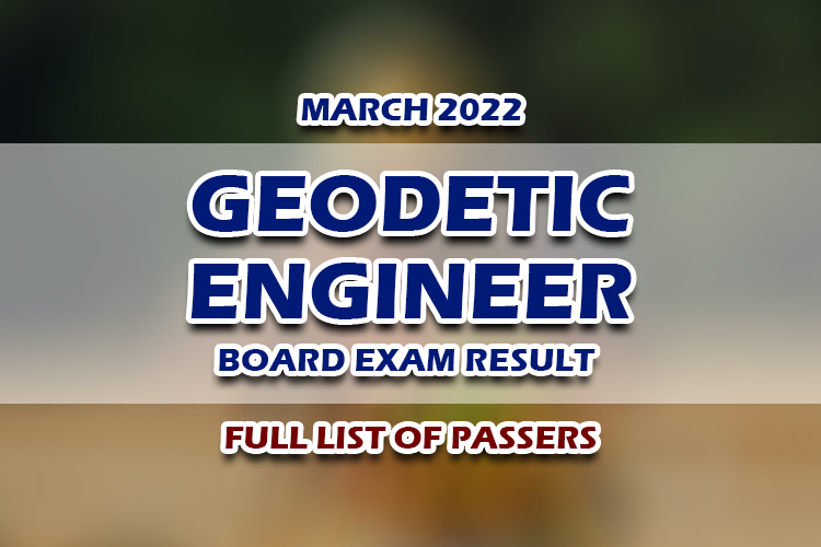 Geodetic Engineer Board Exam Result March 2022 Full List 5109