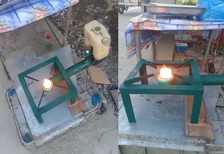 Engineering Student Uses Used Cooking Oil to Light Up Stove