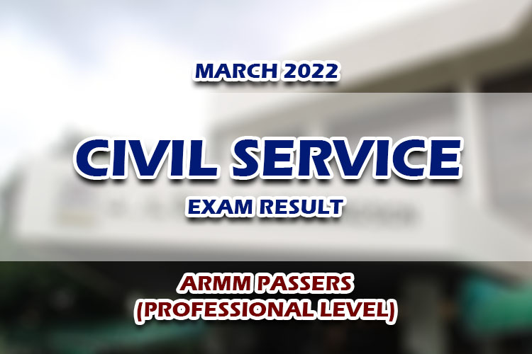 Civil Service Exam Cse Result March Armm Passers Professional