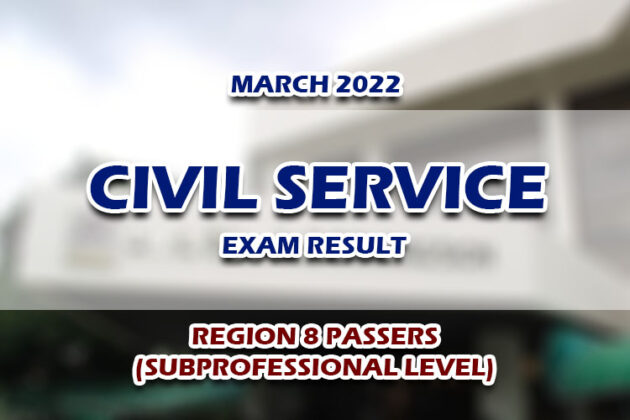 Civil Service Exam Cse Result March Region Passers Subprofessional