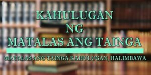 MATALAS ANG TAINGA KAHULUGAN 2