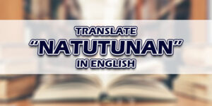 Natutunan In English