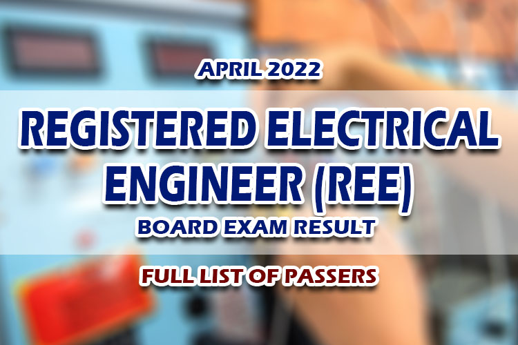Registered Electrical Engineer REE Board Exam Result April 2022 FULL LIST