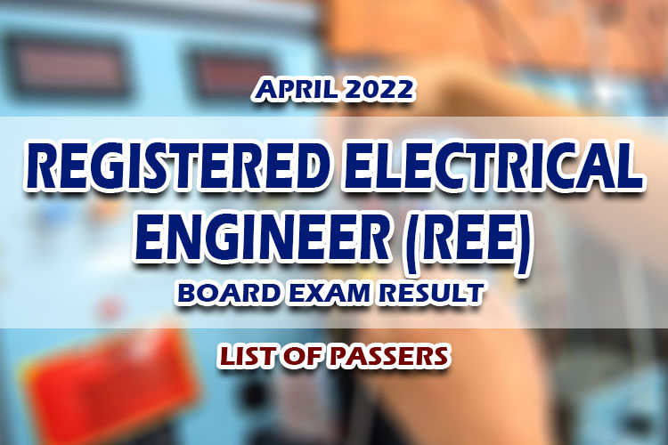 Registered Electrical Engineer REE Board Exam Result April 2022 LIST OF