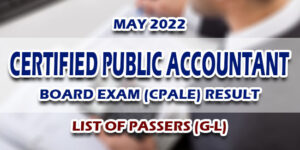 Certified Public Accountant CPA Board Exam Result May 2022 LIST OF PASSERS (G-L)