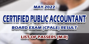Certified Public Accountant CPA Board Exam Result May 2022 LIST OF PASSERS (M-R)