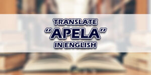 Apela In English