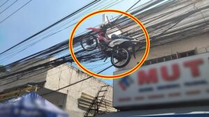 motorcycle hanging