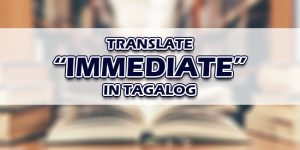 Immediate In Tagalog