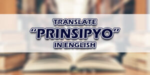 Prinsipyo In English