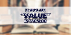 Value In Tagalog