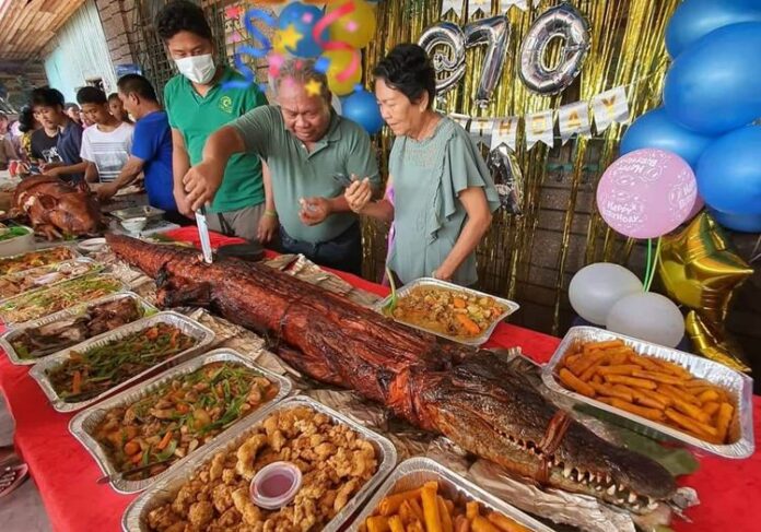 Lechon Buwaya Served at a Birthday Celebration in Davao