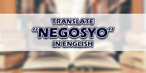 Negosyo In English